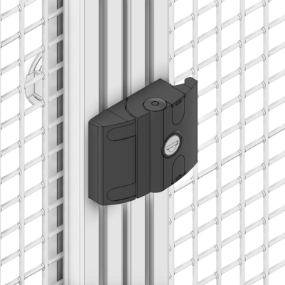 50-300-3 MODULAR SOLUTIONS DOOR PART COMPACT SLAM LATCH, BLACK POWDER COAT, LOCKING KEY 1333 W/HARDWARE